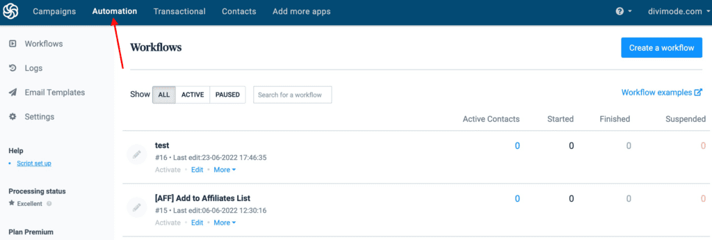 Sendinblue Automation