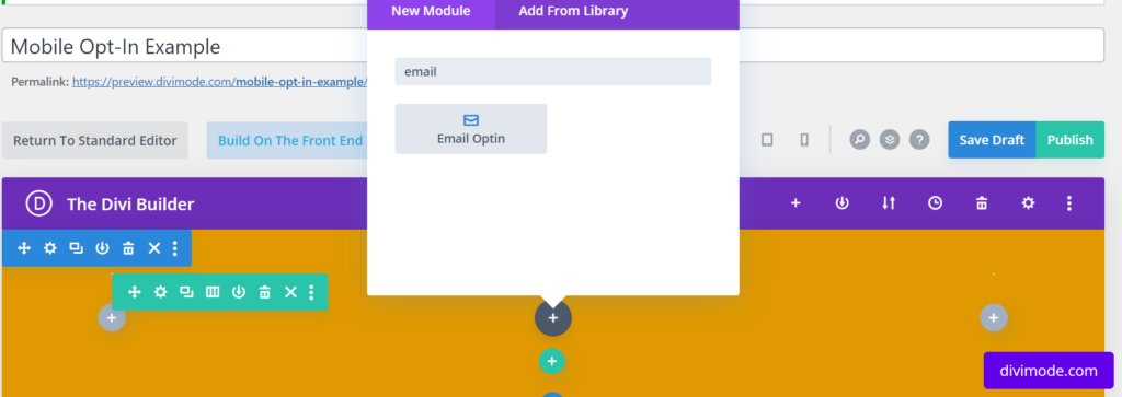 Create a mobile opt-in form step one