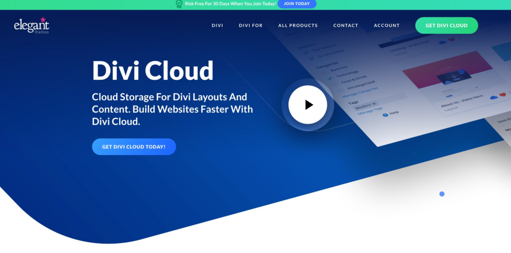 Divi Cloud Membership Page