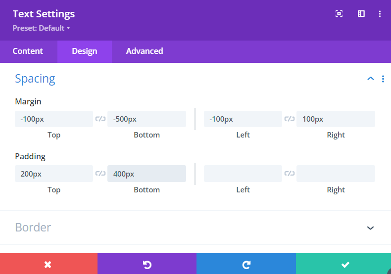 Divi tips: tex settings